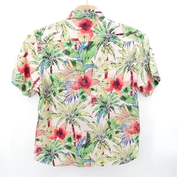 Tommy Bahama IslandZone Mens Tropical Floral Palm Print Silk Blend Shirt XL NEW - Picture 5 of 9